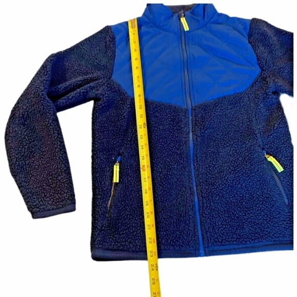 Champion C9 Blue Jacket Youth Sz L 12-14 Full Zip Polyester Fleece Fuzzy Quilted - Picture 4 of 11